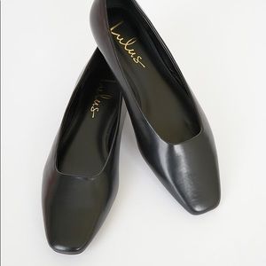 NIB Lulus Noemi Black Square Toe Flats